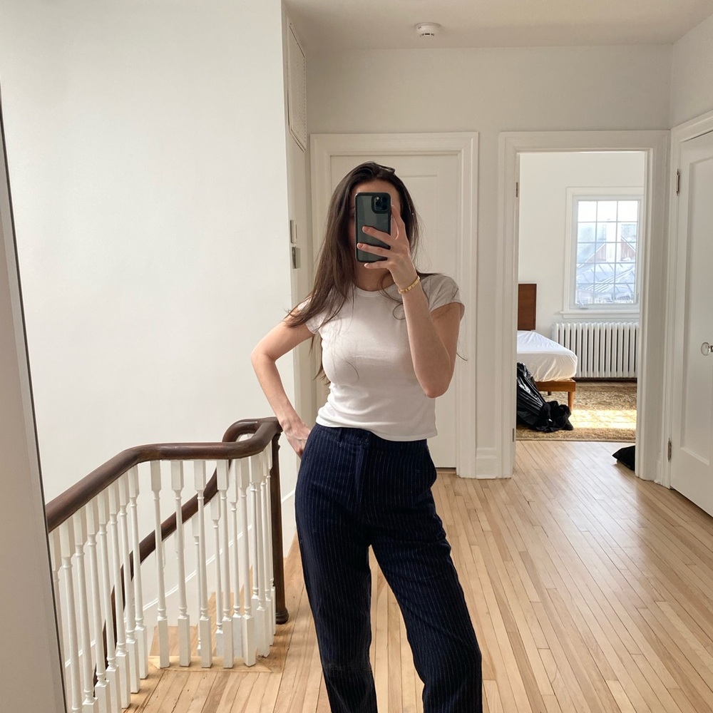 Navy Pinstripe Women's Pants